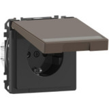 Merten Schutzkontakt-Steckdose mit Klappdeckel mocca, Retail