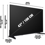 Telefunken D43U790B2CW, LED-Fernseher 108 cm (43 Zoll), schwarz, UltraHD/4K, Tripple-Tuner, SmartTV, VIDAA-Betriebssystem