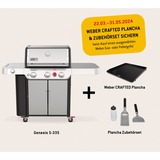 Weber Gasgrill Genesis S-335, Modell 2022 edelstahl, mit CRAFTED Basis-Rahmen und Sear Zone