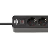 Brennenstuhl Ecolor Steckdosenleiste 4-fach, 2x USB-C schwarz, 1,5 Meter Kabel, USB-C, mit Sicherheitsschalter