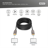 Digitus HDMI AOC Hybrid Glasfaserkabel, UHD 8K schwarz, 30 Meter