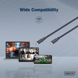 Digitus USB4 Gen 3x2 Silikon-Anschlusskabel USB-C > USB-C schwarz, 1 Meter, PD, Laden mit bis zu 240 Watt
