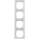 Gira Abdeckrahmen vierfach reinweiß seidenmatt senkrecht, bruchsi., Abdeckung weiß, Retail