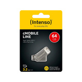 Intenso cMOBILE LINE 64 GB, USB-Stick silber, USB-A 3.2 Gen 1, USB-C 3.2 Gen 1