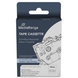 MediaRange Schriftbandkassette, 12mm, 4m, laminiert, schwarz auf weiß kompatibel zu Brother TZ-231S/TZe-231S