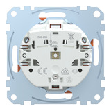 Merten Schutzkontaktsteckdose mit erhöhtem Berührungsschutz und Schriftfeld orange, Retail