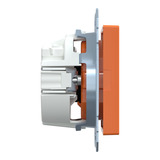 Merten Schutzkontaktsteckdose mit erhöhtem Berührungsschutz und Schriftfeld orange, Retail