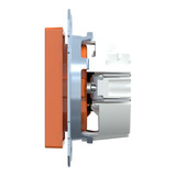 Merten Schutzkontaktsteckdose mit erhöhtem Berührungsschutz und Schriftfeld orange, Retail