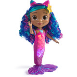 Spin Master Gabby's Dollhouse: Der Film - Sing & Shine Meerjungfrau Gabby, Spielfigur 30cm große Wasserspielpuppe mit Licht- & Soundeffekten