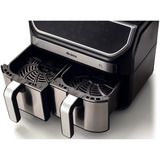 Ariete Heißluftfritteuse Dual Metal 9 L edelstahl/schwarz, 2.100 Watt, 2 Körbe je 4,5 Liter