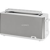 Braun Langschlitz-Toaster PurShine HT 1610 WH edelstahl/weiß, 1.030 Watt, für 2 Scheiben Toast