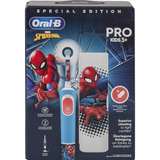 Braun Oral-B Vitality Pro 103 Kids Spiderman mit Reiseetui, Elektrische Zahnbürste blau/weiß
