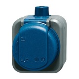 Busch-Jaeger Steckdose Bajonettverschluss CEE 7/3 Typ F mit Erdungsclips, 16 Ampere, 250 Volt blau, Retail