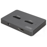 Digitus Dual M.2 NVM SSD Docking Station, Dockingstation schwarz, USB-C, M2 SSD, SD-E