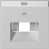 Gira Abdeckung für UAE/IAE (ISDN) und Netzwerk-Anschlussdose mit Beschriftungsfeld, matt lackiert grau, Retail