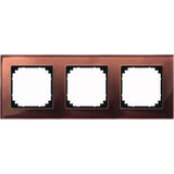 Merten Rahmen Glas dreifach waagerecht und senkrecht montierbar braun (glänzend), Retail