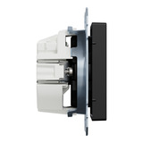 Merten Steckdose Schutzkontakt Typ F mit Steckklemmen, Unterputz, 16 Ampere, 250 Volt schwarz (matt), Retail