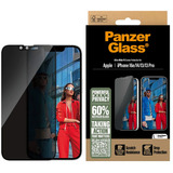 PanzerGlass Privacy Displayschutz Ultra-Wide Fit, Schutzfolie transparent, iPhone 16e / 14 / 13 / 13 Pro, EasyAligner
