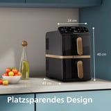 Philips Doppel-Heißluftfritteuse NA462/70 schwarz, 2.750 Watt, 2 Körbe je 5 Liter