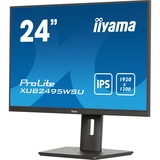 iiyama ProLite XUB2495WSU-B7, LED-Monitor 61.1 cm (24.1 Zoll), schwarz (matt), WUXGA, IPS, HDMI, DisplayPort, Ergonomischer Standfuß