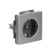 Busch-Jaeger Schutzkontaktsteckdose Standard erhöht mit Berührungsschutz edelstahl, Retail