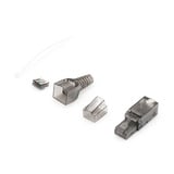 Digitus CAT.6a Feldstecker ungeschirmt, mit Staubschutzkappe silber, 1 Stück, AWG 27-22