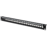 Digitus Modulares Patchpanel, 24-Port, bestückt mit 24x DN-93615 schwarz, 1 HE, Rack Mount, geschirmt