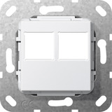 Gira Modular Jack RJ 45 2fach für LexCom Abdeckung, Zentralplatte weiß, Retail