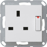 Gira Steckdose British Standard 13 Ampere geschaltet mit Shutter weiß, Retail