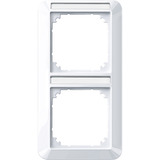 Merten Rahmen zweifach mit Beschriftungsträger weiß (glänzend), Retail
