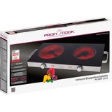 ProfiCook Infrarot-Doppelkochplatte PC-DKP 1211 edelstahl, 2.800 Watt, Ø 20cm + Ø 16cm