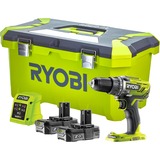 Ryobi ONE+ Akku-Bohrschrauber R18DD3-220T, 18Volt grün/schwarz, 2x Li-Ionen Akku 2,0Ah, Koffer