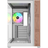 Thermaltake View 380 WS ARGB Snow White, Tower-Gehäuse weiß/holz, Tempered Glass x 2, Holz-Struktur