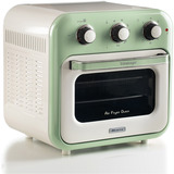Ariete Heißluftfritteuse und Mini-Ofen 3in1 Vintage Green weiß/hellgrün, 1.350 Watt, Garraum 16 Liter, mit Sichtfenster
