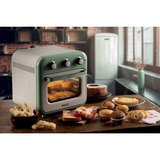 Ariete Heißluftfritteuse und Mini-Ofen 3in1 Vintage Green weiß/hellgrün, 1.350 Watt, Garraum 16 Liter, mit Sichtfenster