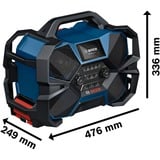 Bosch Professional GPB 18VH-6 SRC, Baustellenradio blau/schwarz, UKW, DAB+, AUX, Bluetooth