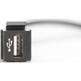 Digitus USB 2.0 Keystone-Modul USB-A Stecker > USB-A Buchse schwarz, mit 16cm Kabel
