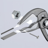 KNIPEX Cobra ES 87 51 180, 180mm, Rohr- / Wasserpumpen-Zange schwarz/rot, Wasserpumpenzange, 18-fach verstellbar