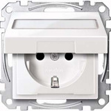 Merten Schutzkontaktsteckdose mit erhöhtem Berührungsschutz und Klappdeckel weiß, Retail
