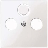 Merten Zentralplatte für Antennendose, glänzend, Thermoplast, Unterputz, Typ 296719 weiß (glänzend), Retail