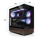Thermaltake FTW V270WS 9060XT, Gaming-PC schwarz/holz, Windows 11 Pro