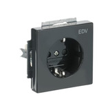 Busch-Jaeger Schutzkontaktsteckdose mit Aufdruck EDV anthrazit, Retail