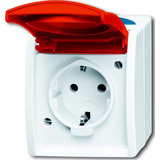 Busch-Jaeger Schutzkontaktsteckdose mit EDV Namensschild blau, Retail