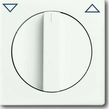 Busch-Jaeger Zentralscheibe mit Drehknopf für Jalousie, Abdeckung weiß (matt), Retail