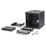 Digitus Netzwerk-Set SOHO Pro 10" 315x300 mm (BxT), IT-Schrank schwarz, 6 Höheneinheiten