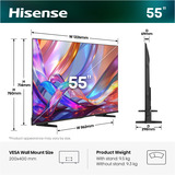 Hisense 55E7S Hi-QLED-Fernseher 139 cm (55 Zoll), schwarz, UltraHD/4K, Triple Tuner