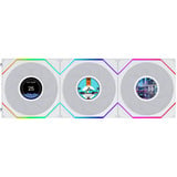 Lian Li UNI FAN TL LCD FLEX 120 Wireless, Gehäuselüfter weiß, Reverse, 3er Pack mit Controller, 124 mm