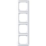 Merten Rahmen vierfach mit Beschriftungsträger weiß (glänzend), Retail