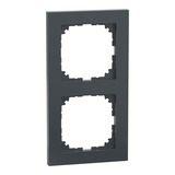 Merten Rahmen zweifach aus Thermoplast, matt, Schutzart IP20, Maße 83x154x12 mm anthrazit, Retail