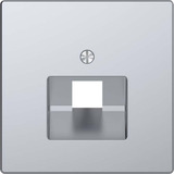 Merten Zentralplatte einfach für Universal-Anschluss-Einsätze, lackierter Thermoplast, matt edelstahl, Retail